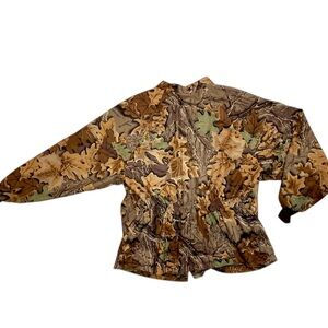 Scent Lok Mens USA Camouflage Leaf Print Jacket Camo Coat Zip XXL READ*